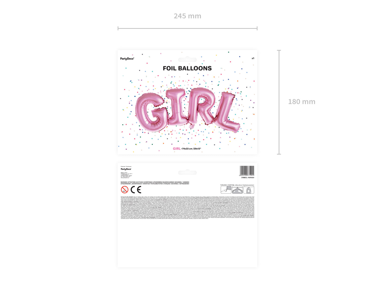 Balon de folie GIRL 74 x 33 cm