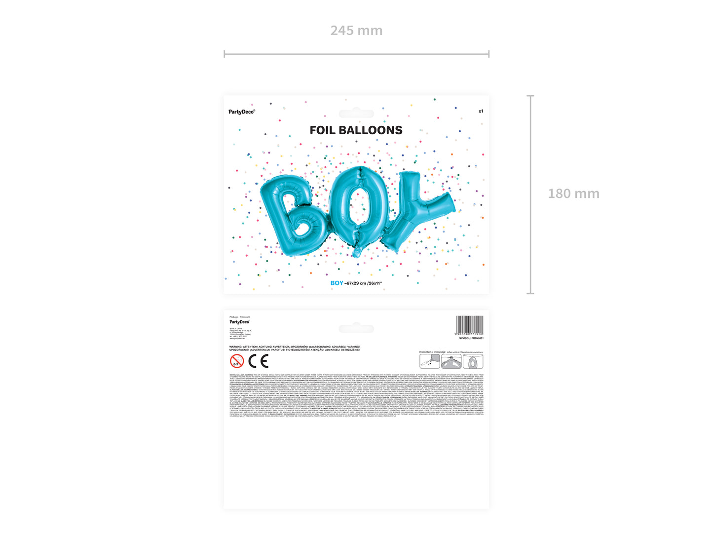 Balon folie "Boy" 67 x 29 cm