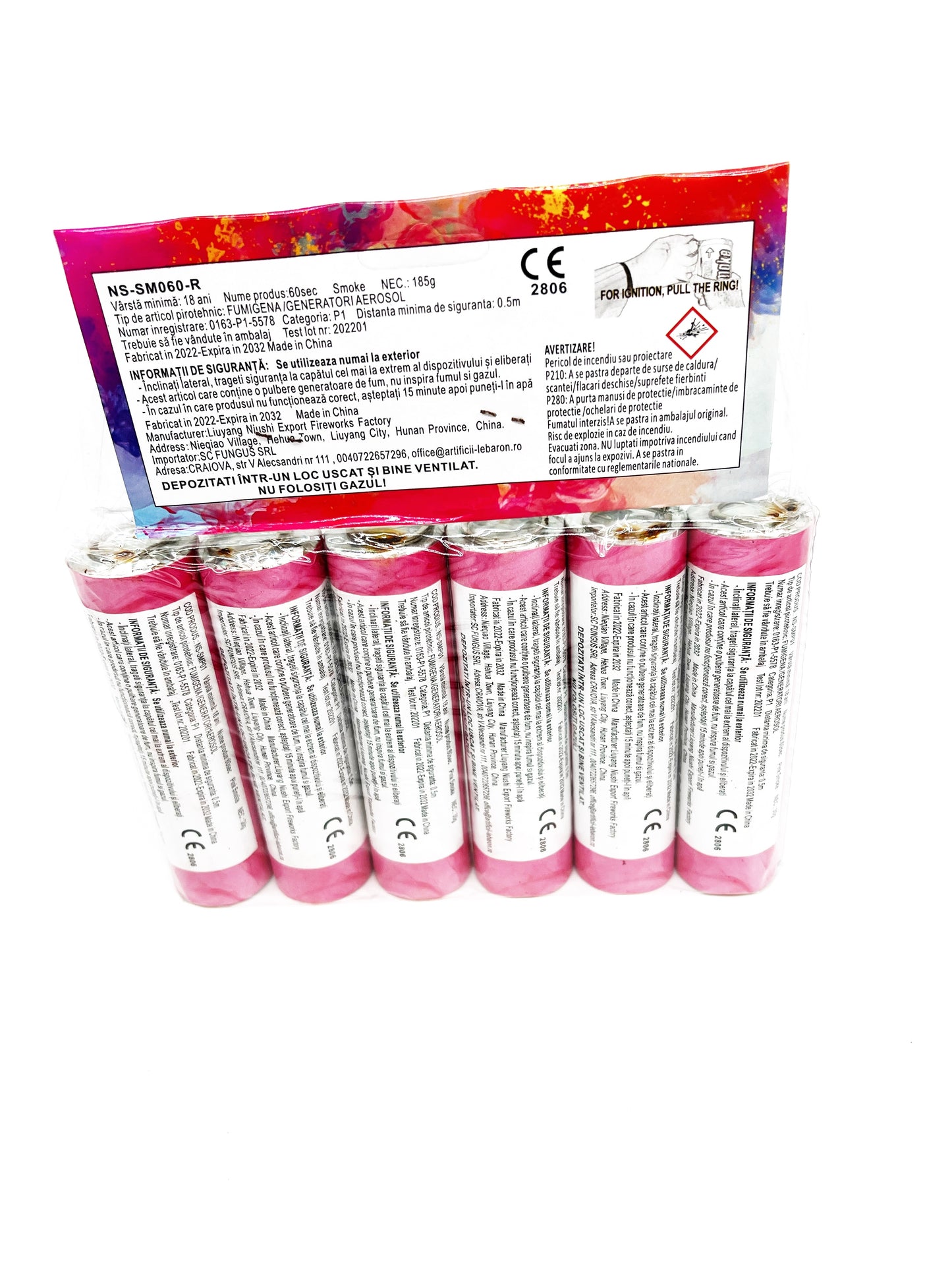 Fumgiene roz cu inel gender reveal - set 6 buc