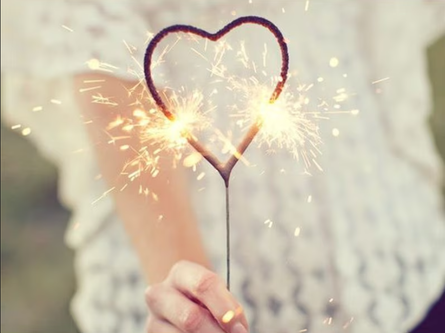 Artificii de mana aurii pentru nunta - inima - set 5 buc