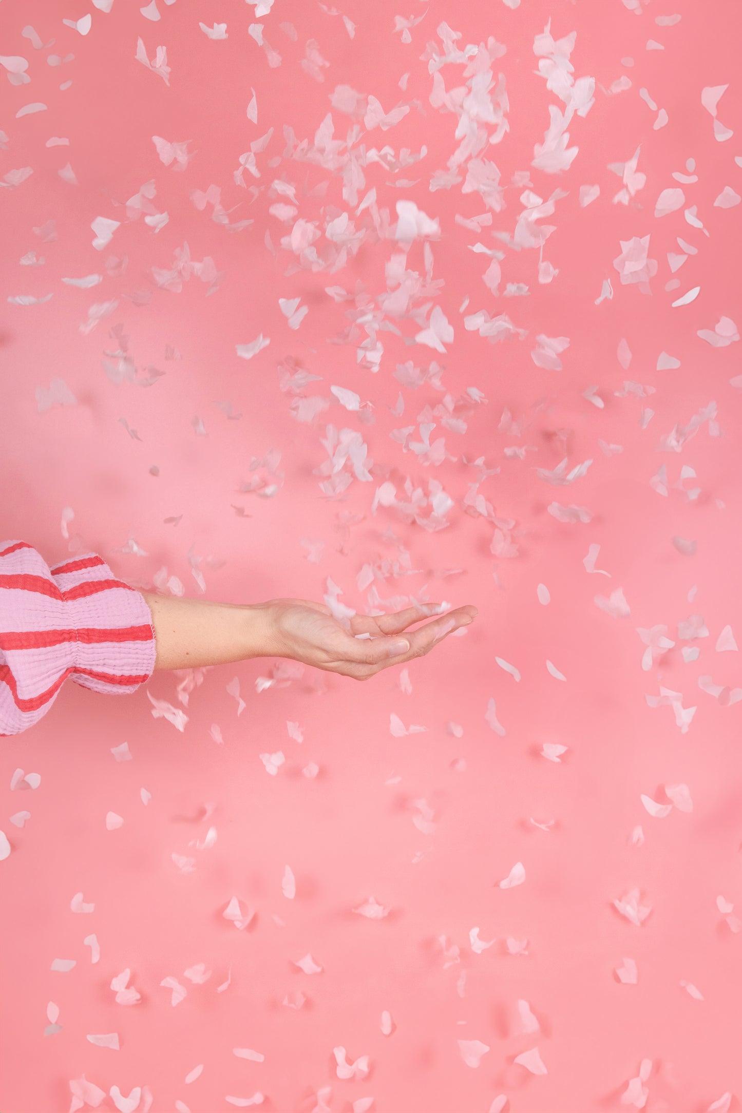 Tun confetti roz, fluturi roz, 20cm