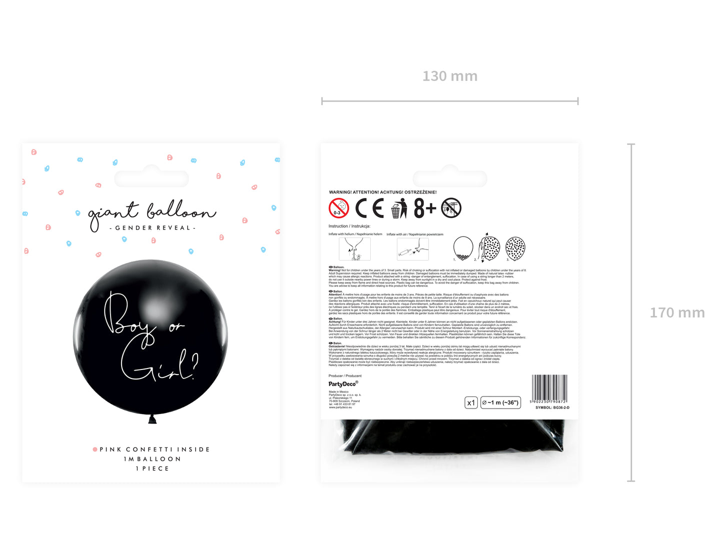 Balon pentru Gender Reveal - Girl 1 M