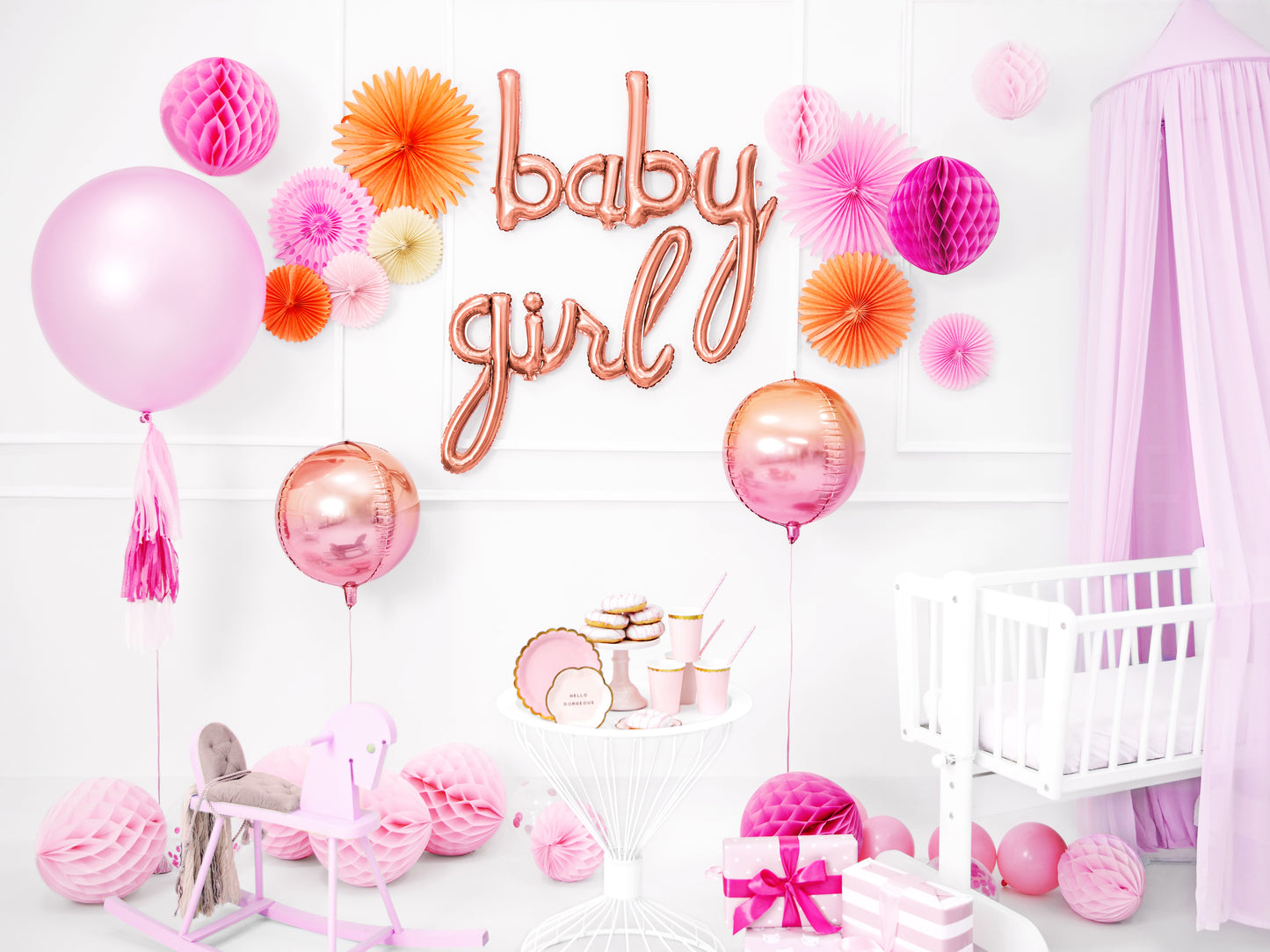 Balon de folie roze "Baby" 70 x 77 cm