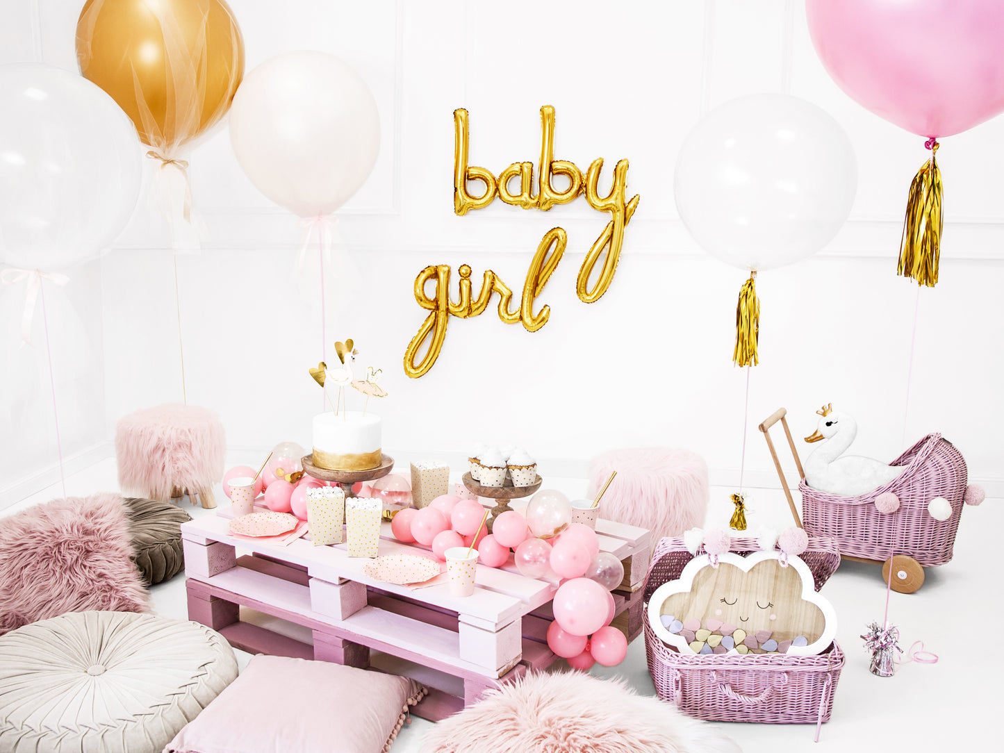 Balon de folie auriu "girl" 77 x 70 cm