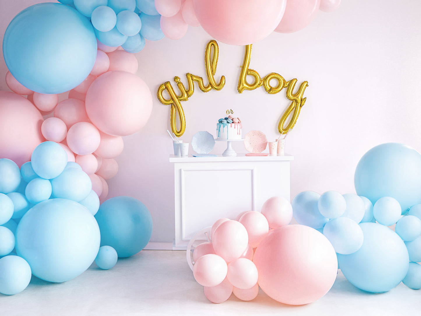 Balon rotund Roz Pastel Pudrat 60 cm