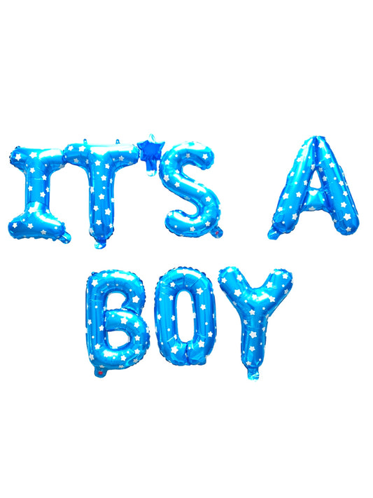Set baloane de folie botez / baby shower IT'S A BOY 40CM