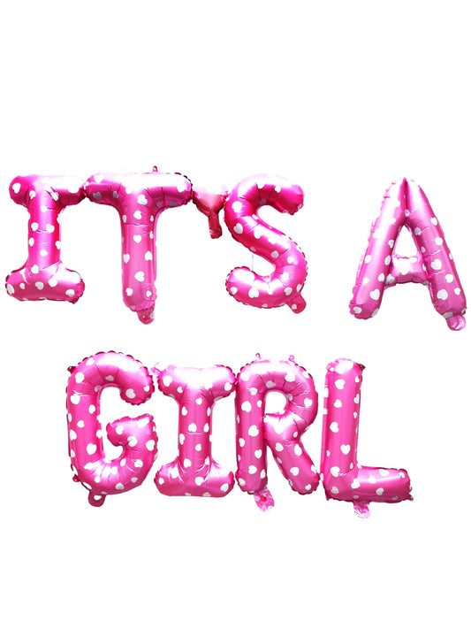 Set baloane de folie botez / baby shower IT'S A GIRL 40CM