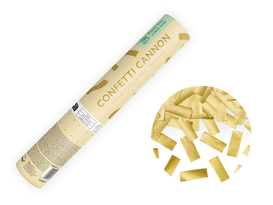 Tun de confetti, benzi aurii, 20cm