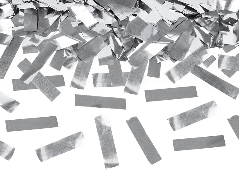Tun de confetti, fasii argintii, 40cm