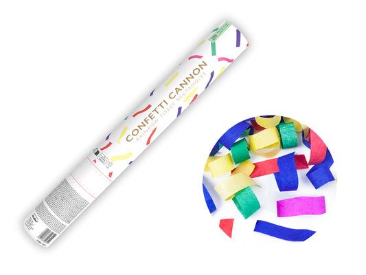 Tun de confetti, benzi multicolore, 40 cm