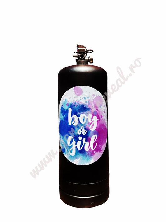 Extinctor pudra colorata roz gender reveal - 6l