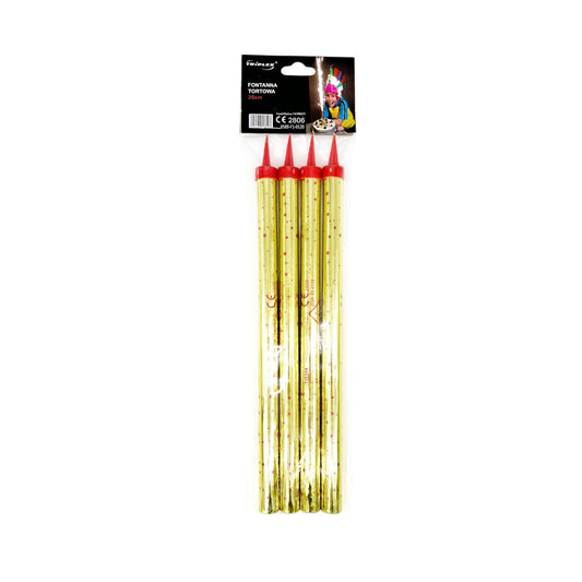 Set 4 artificii pentru tort aurii, 25 cm 90 sec