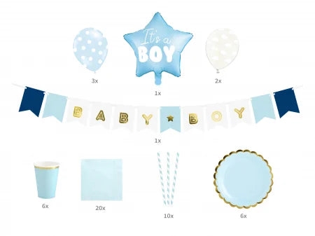 Set 49 buc decorațiuni petrecere - It's A Boy