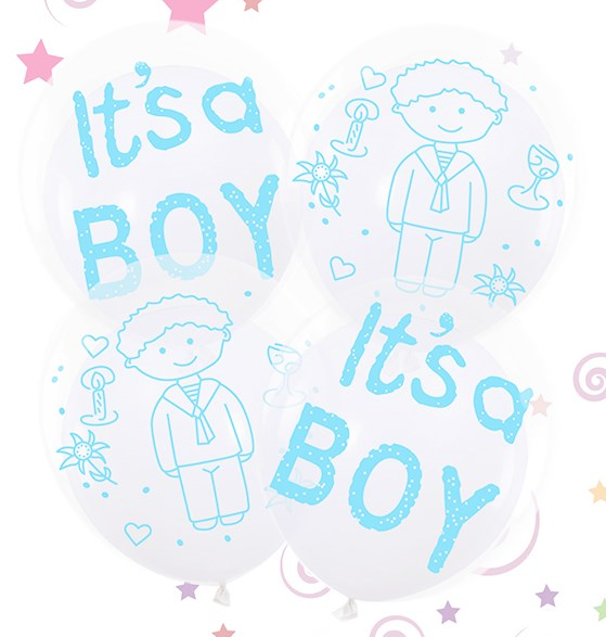 Set 4 baloane duble 25-30 cm “It’s a Boy”