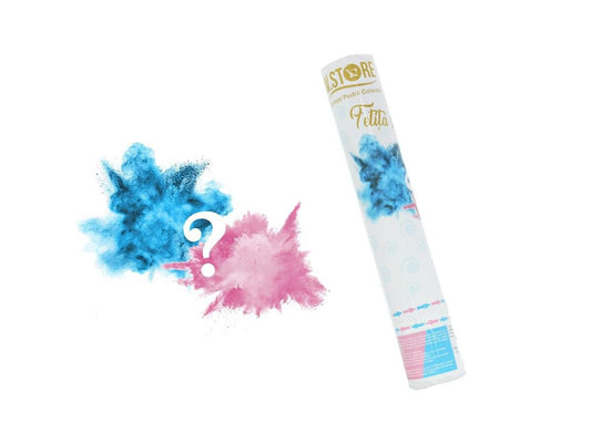Tun confetti Gender reveal cu pudra colorata roz, 40 cm